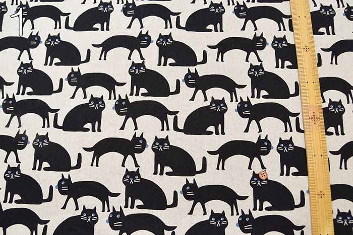 C/L Canvas printed fabric Honobono Cat - nomura tailor