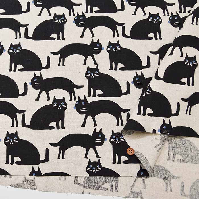 C/L Canvas printed fabric Honobono Cat - nomura tailor