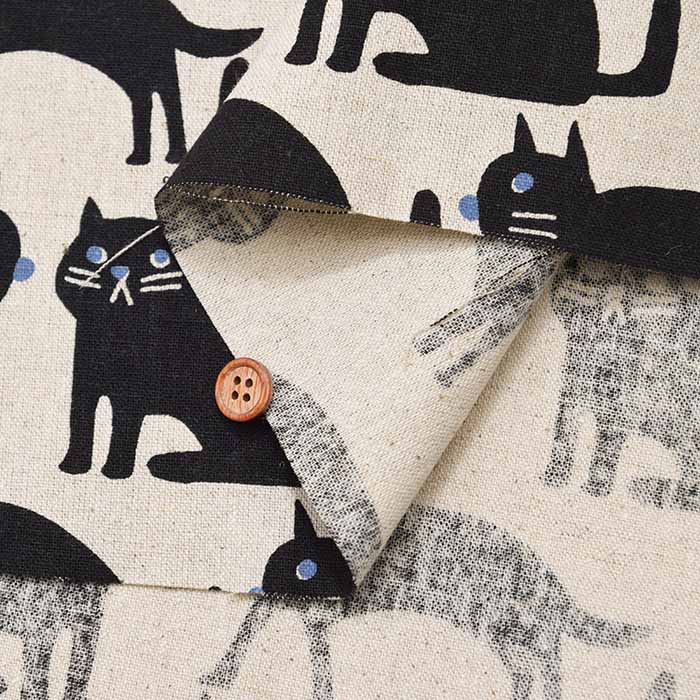 C/L Canvas printed fabric Honobono Cat - nomura tailor