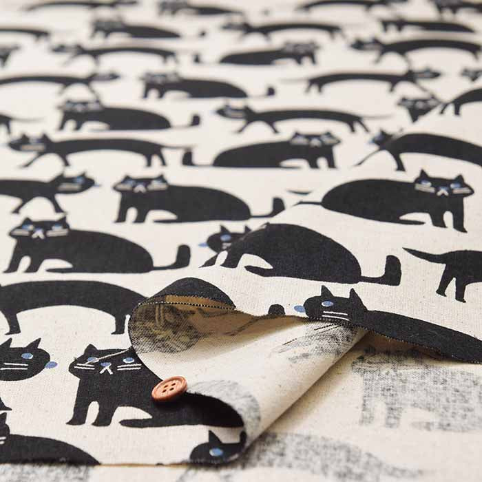 C/L Canvas printed fabric Honobono Cat - nomura tailor