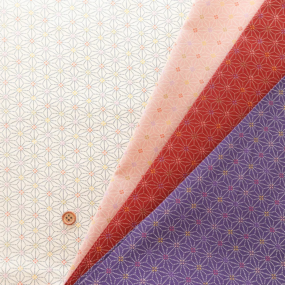Cotton Sheeting printed Fabric - Japanese-style - Hemp Leaf Pattern - nomura tailor