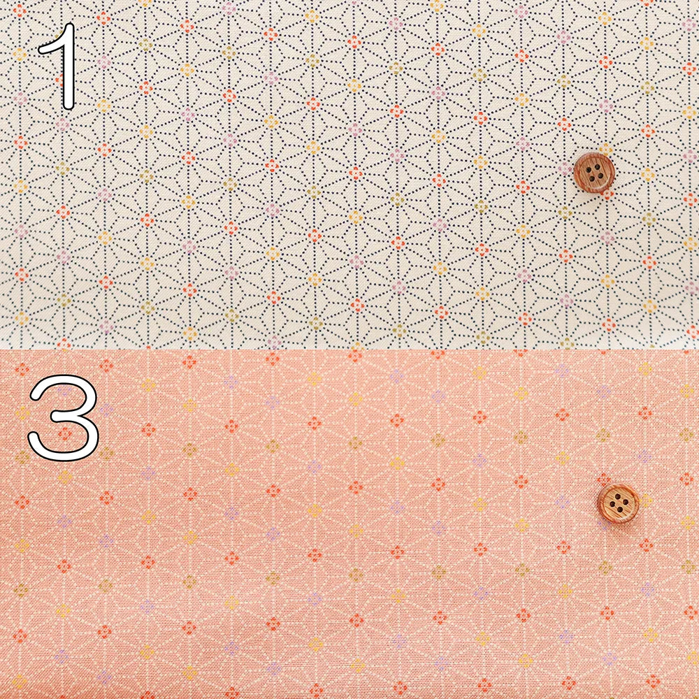 Cotton Sheeting printed Fabric - Japanese-style - Hemp Leaf Pattern - nomura tailor
