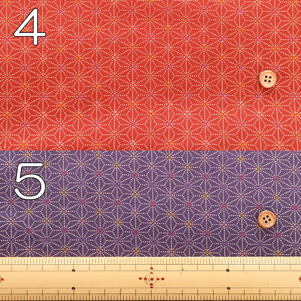 Cotton Sheeting printed Fabric - Japanese-style - Hemp Leaf Pattern - nomura tailor