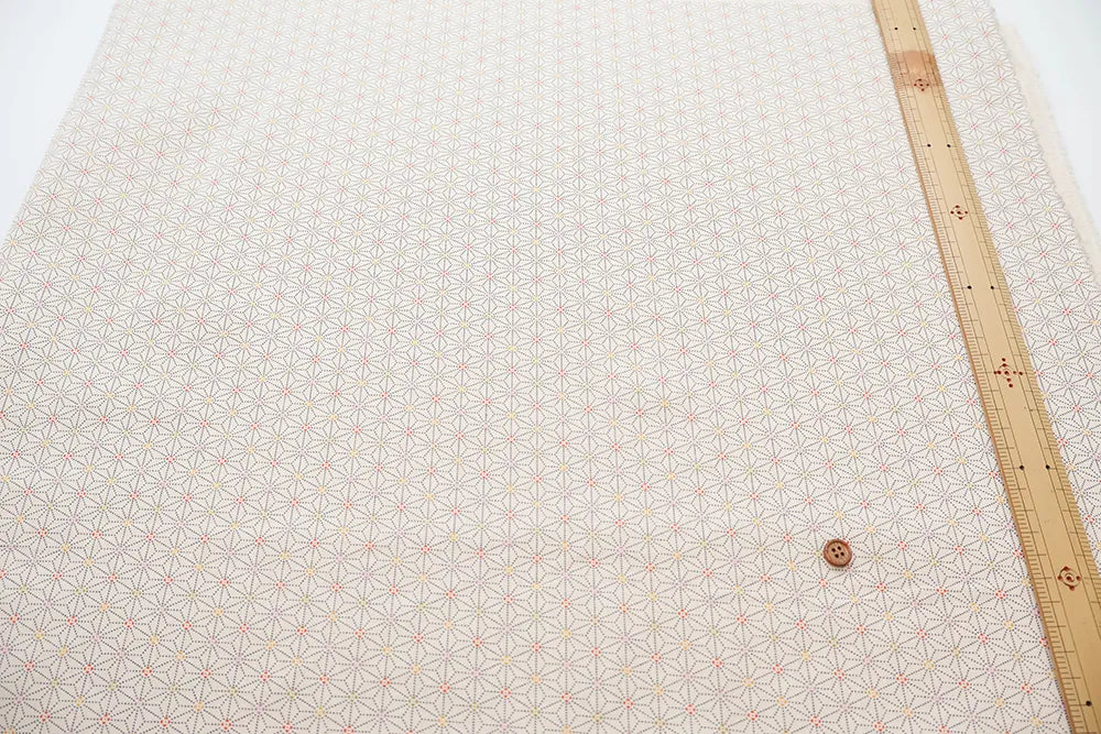 Cotton Sheeting printed Fabric - Japanese-style - Hemp Leaf Pattern - nomura tailor