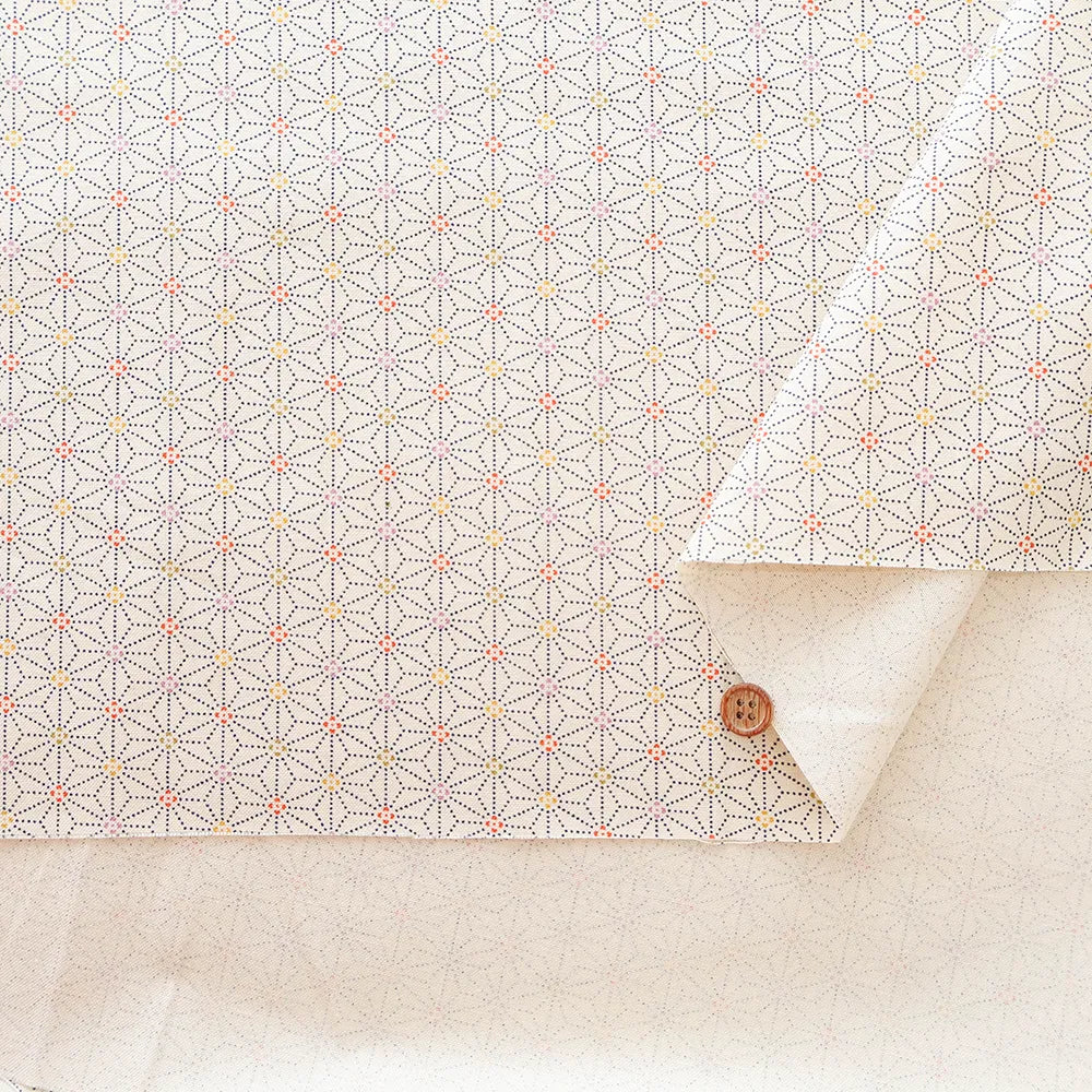 Cotton Sheeting printed Fabric - Japanese-style - Hemp Leaf Pattern - nomura tailor