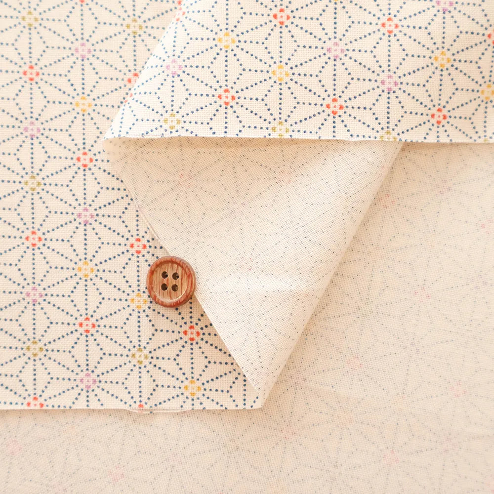 Cotton Sheeting printed Fabric - Japanese-style - Hemp Leaf Pattern - nomura tailor