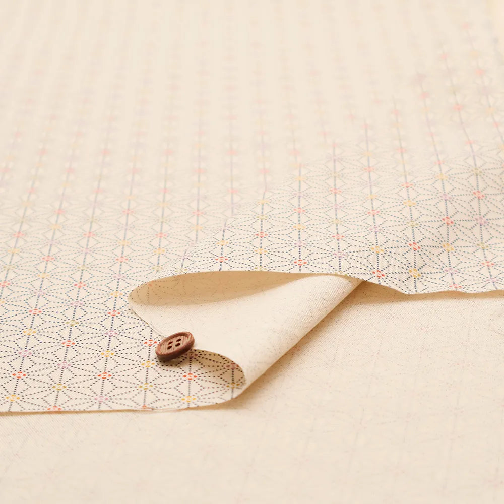 Cotton Sheeting printed Fabric - Japanese-style - Hemp Leaf Pattern - nomura tailor