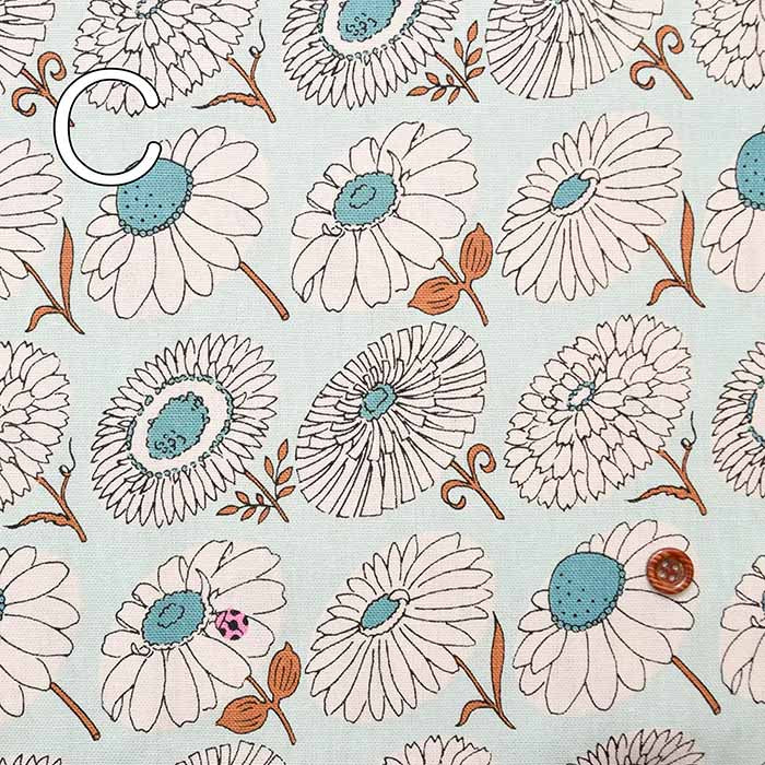 isso ecco& C/L canvas print fabric Gerbera - nomura tailor