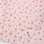 happy message 30's cotton scape print fabric check & cherry - nomura tailor