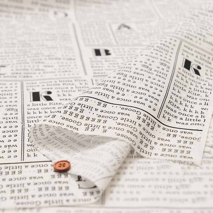 Cotton Scare Print Fabric Newspaper - nomura tailor