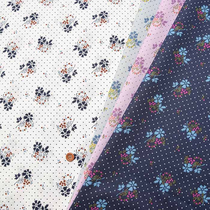 Cotton 60 Loan Print Fabric Soft Processing Dot Circle Flower - nomura tailor