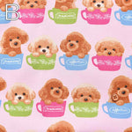 Cotton Ox Printed Fabric Teacup Poodle - nomura tailor