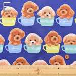 Cotton Ox Printed Fabric Teacup Poodle - nomura tailor