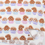 Cotton Ox Printed Fabric Teacup Poodle - nomura tailor