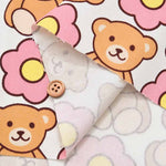 Cotton oxford printed fabric Bear Flower - nomura tailor