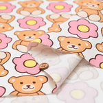 Cotton oxford printed fabric Bear Flower - nomura tailor