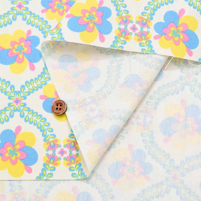 Cotton Ox Printed Fabric Pop Flower - nomura tailor