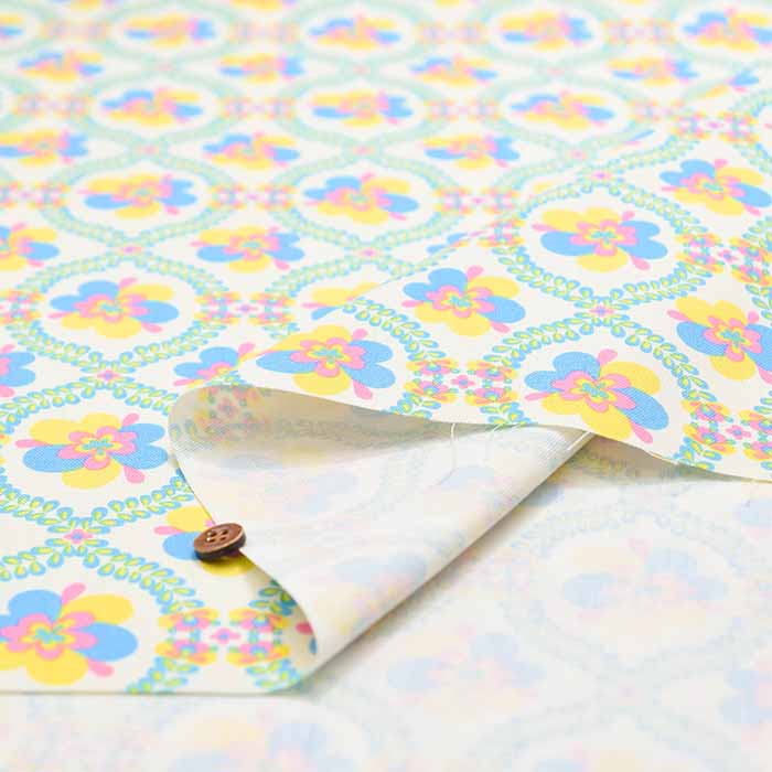 Cotton Ox Printed Fabric Pop Flower - nomura tailor