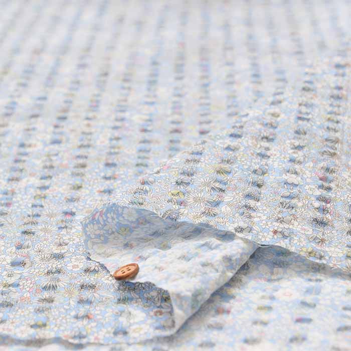 Cotton ripple printed fabric Mini Flower - nomura tailor