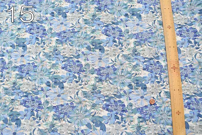 Cotton ripple printed fabric Flower - nomura tailor