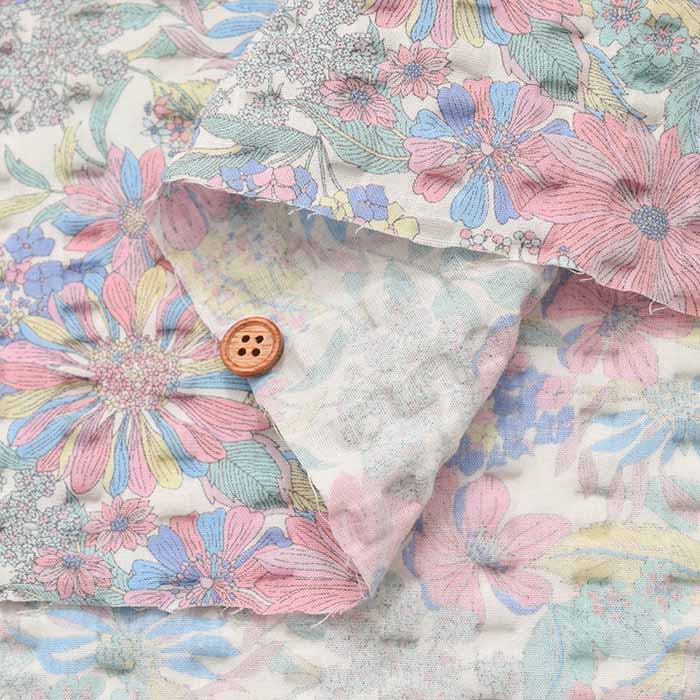 Cotton ripple printed fabric Flower - nomura tailor