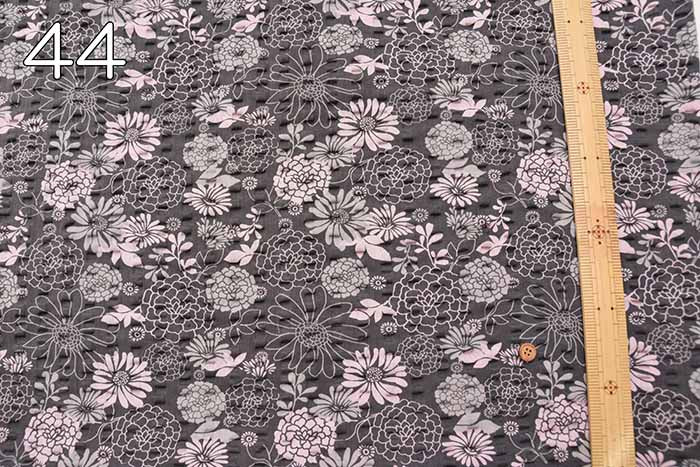 Cotton Ripple Printed Fabric Japanese Style Flower - nomura tailor