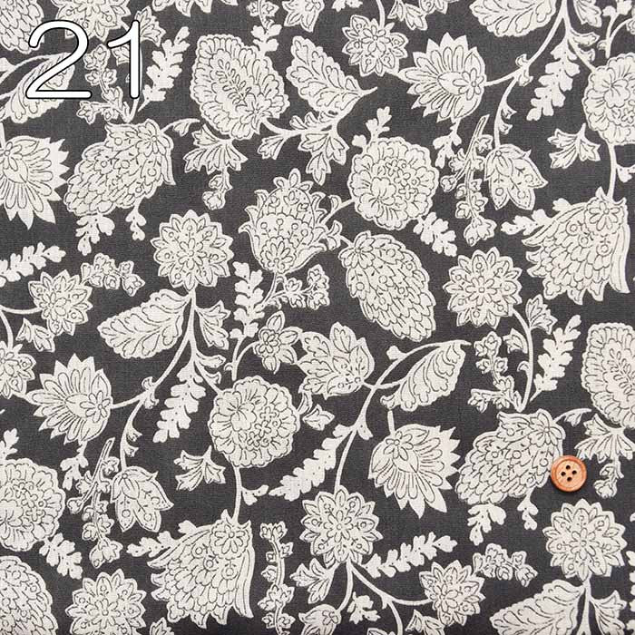 Cotton Takashima-Chijimi printed fabric Leaf - nomura tailor