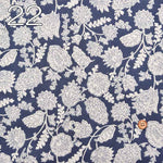 Cotton Takashima-Chijimi printed fabric Leaf - nomura tailor