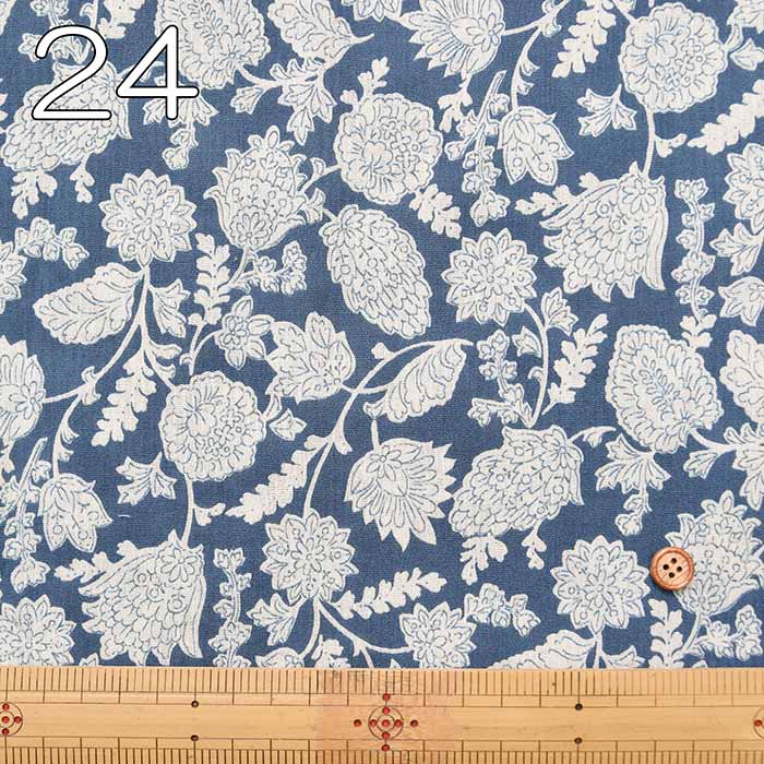 Cotton Takashima-Chijimi printed fabric Leaf - nomura tailor