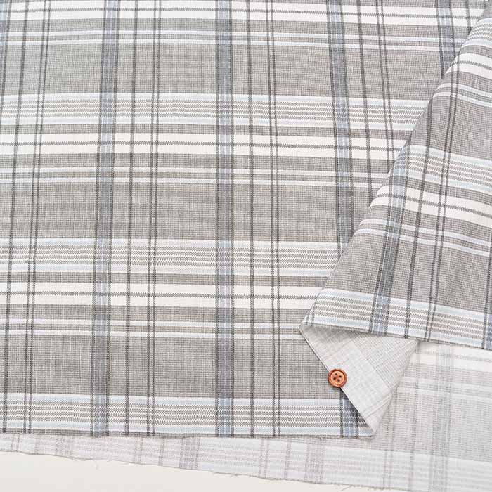 Cotton Takashima-Chijimi Printed Fabric Check - nomura tailor