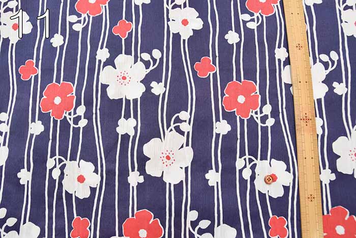 Cotton Takashima-Chichimi printed fabric Flower - nomura tailor