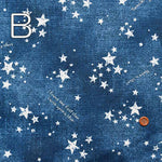 Cotton Ox Print Fabric Denim -style star - nomura tailor