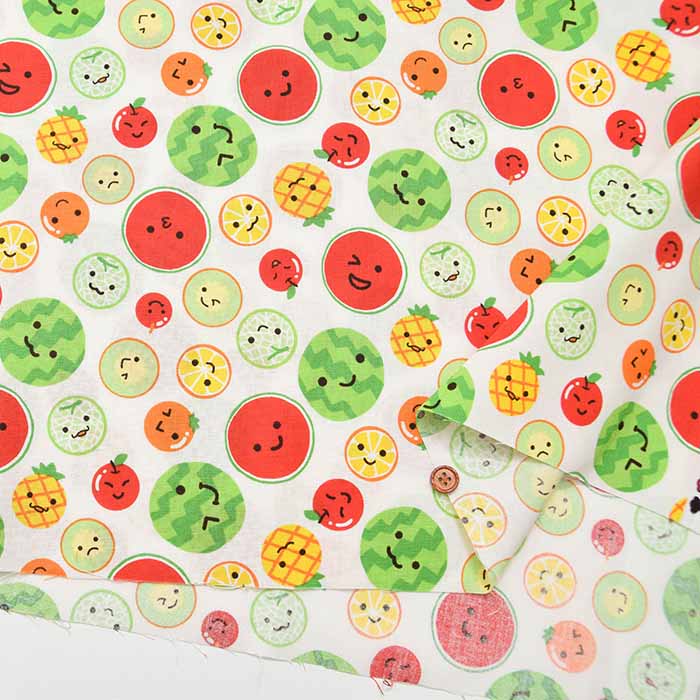 Cotton sheeting printed fabric Fruit - nomura tailor