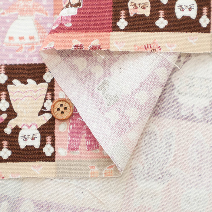 Cotton Oxford Fabric - Patchwork Cat - nomura tailor