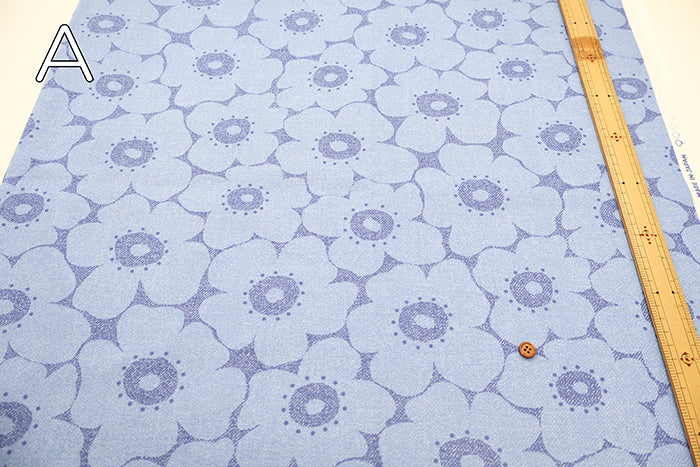 Cotton Oxford Printed Fabric - Flower - nomura tailor