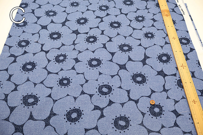 Cotton Oxford Printed Fabric - Flower - nomura tailor