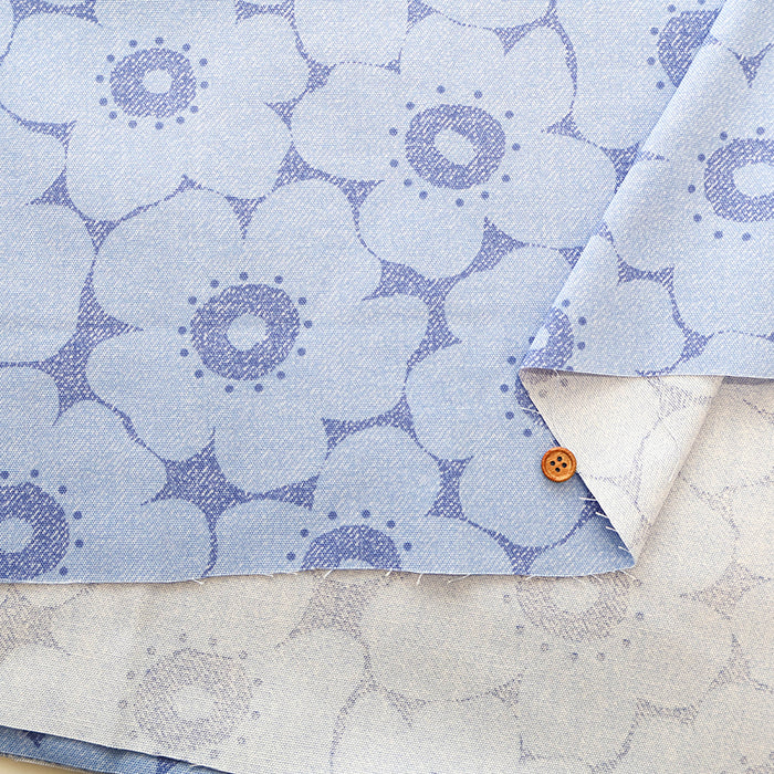 Cotton Oxford Printed Fabric - Flower - nomura tailor
