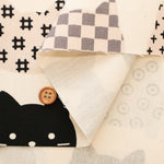 Cotton Oxford Printed Fabric ネコ - nomura tailor