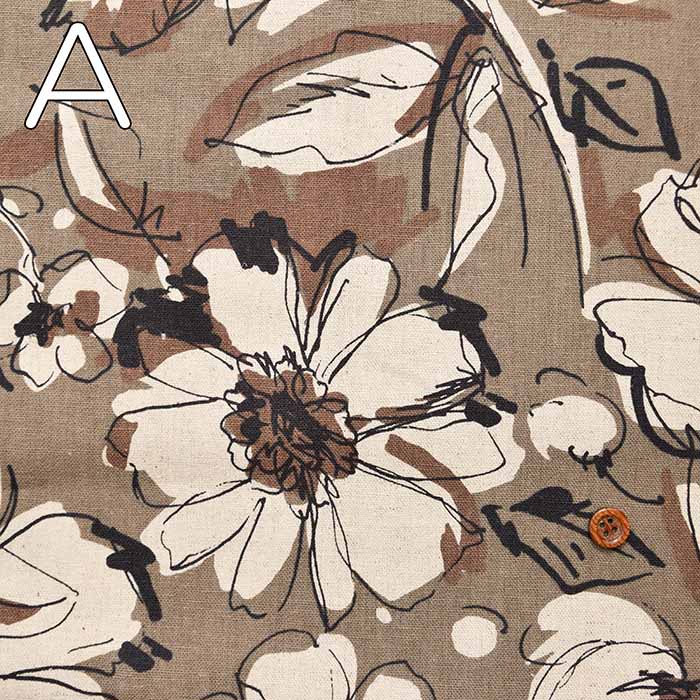 C/L canvas print fabric line flower - nomura tailor