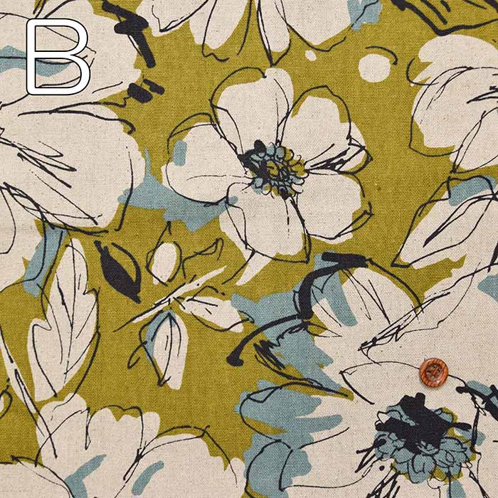 C/L canvas print fabric line flower - nomura tailor