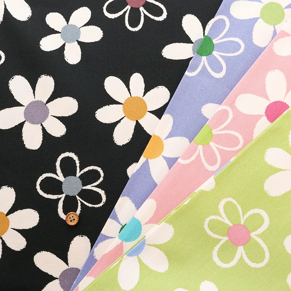 Cotton Oxford Printed Fabric - Simple Flower - nomura tailor