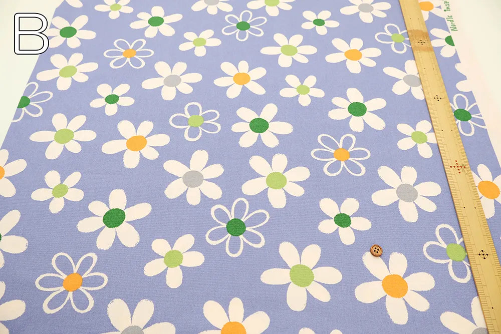 Cotton Oxford Printed Fabric - Simple Flower - nomura tailor