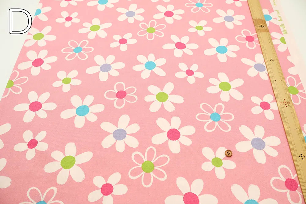 Cotton Oxford Printed Fabric - Simple Flower - nomura tailor
