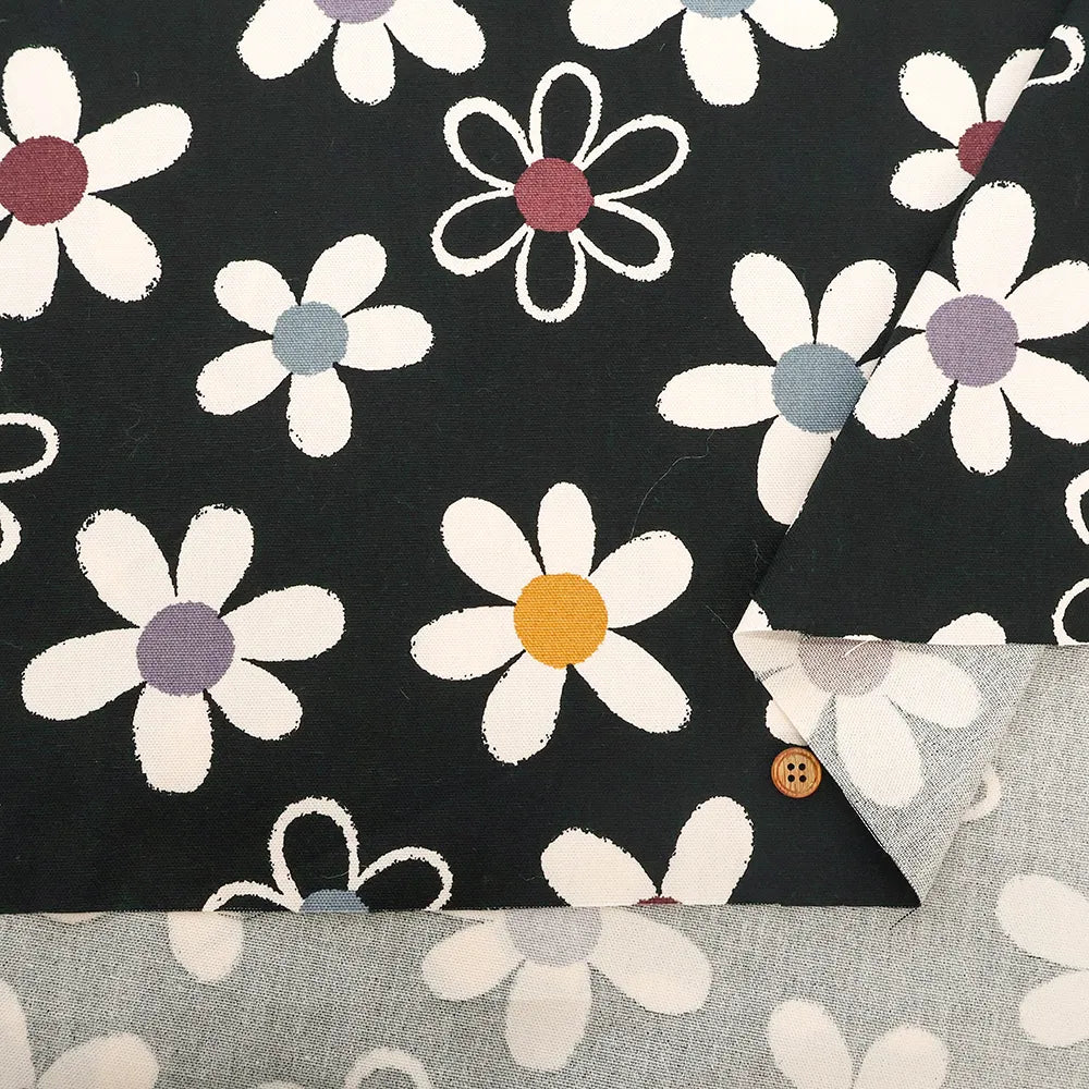 Cotton Oxford Printed Fabric - Simple Flower - nomura tailor