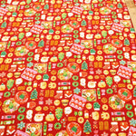 Cotton Sheeting Lame (Glitter) Printed Fabric - Christmas Cookies - nomura tailor