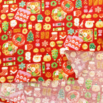 Cotton Sheeting Lame (Glitter) Printed Fabric - Christmas Cookies - nomura tailor