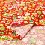 Cotton Sheeting Lame (Glitter) Printed Fabric - Christmas Cookies - nomura tailor