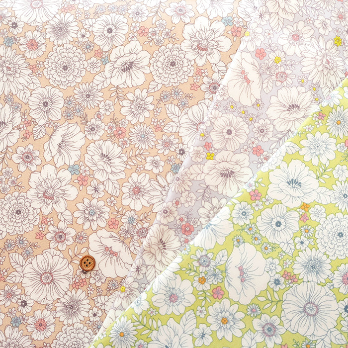 Cotton Oxford Laminated Fabric - Flowers - nomura tailor