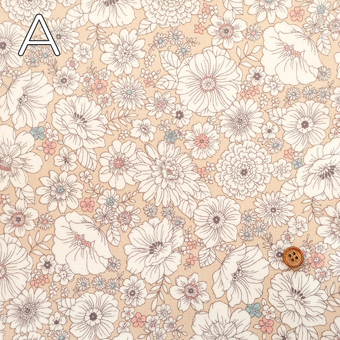 Cotton Oxford Laminated Fabric - Flowers - nomura tailor