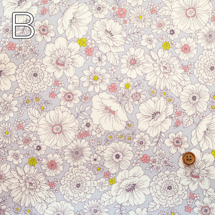 Cotton Oxford Laminated Fabric - Flowers - nomura tailor